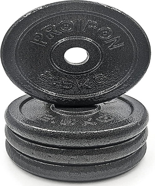 PROIRON Discos Pesas, Ø25mm - Hierro Fundido Placas de Discos Peso para Pesas y Mancuernas 1.25/2.5/5/10kg